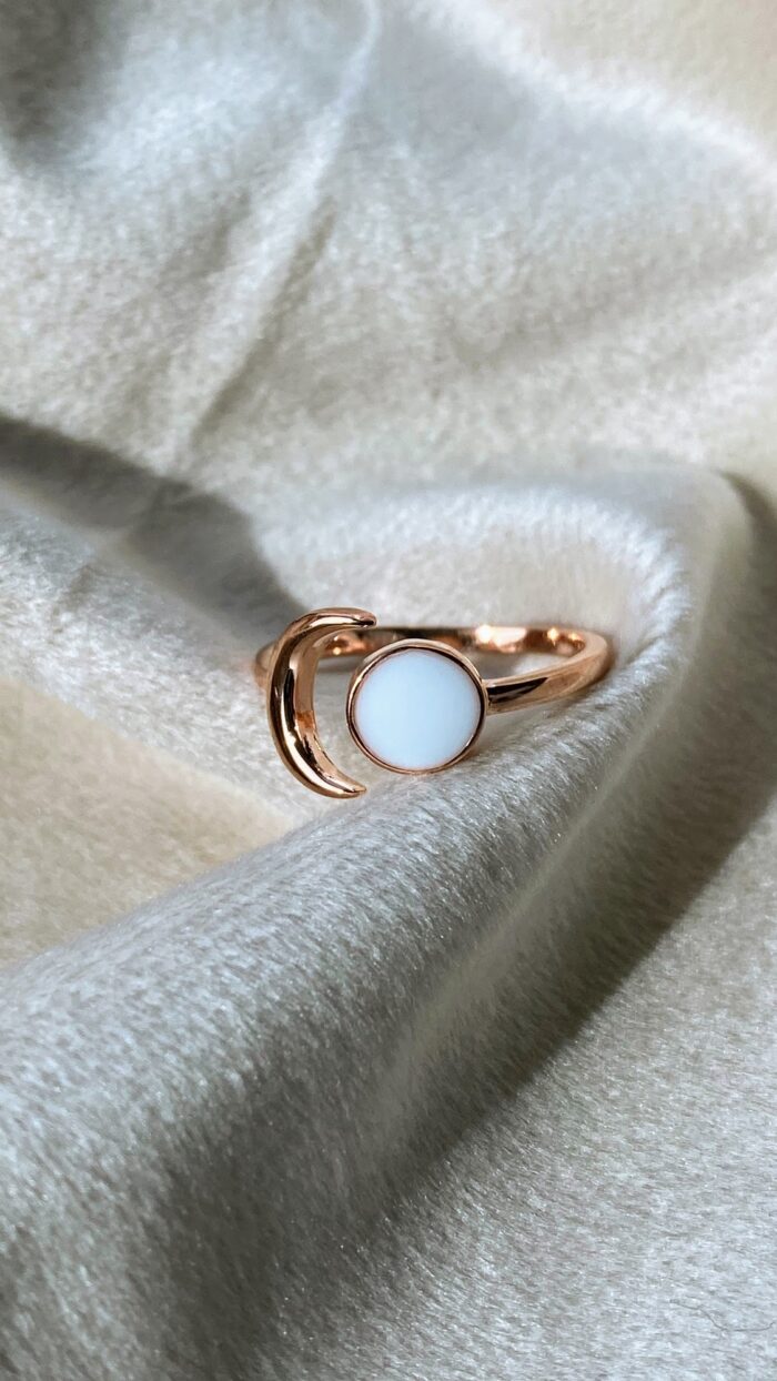 Sterlingsilber Ring als Erinnerungsschmuck mit einem Mond, prtsönliche Andenken