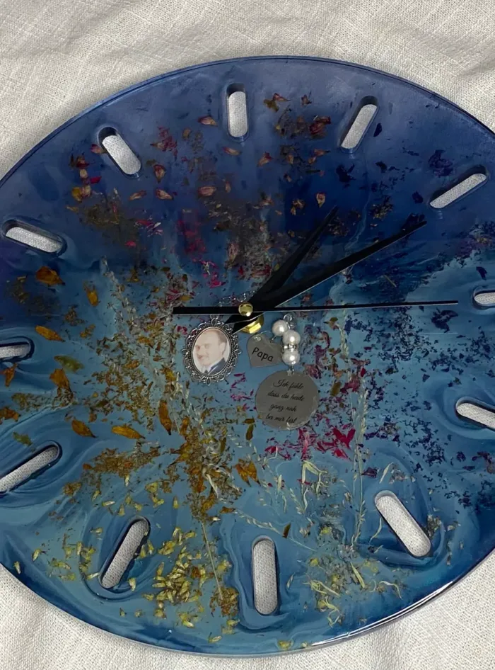 Brautstrauß trocknen Wanduhr Andenken