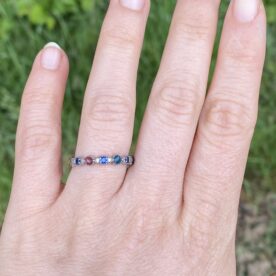 Sterlingsilber-Ring mit 5 Erinnerungs-Fassungen – handgefertigt & einzigartig – Bild 4