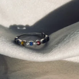Sterlingsilber-Ring mit 5 Erinnerungs-Fassungen – handgefertigt & einzigartig