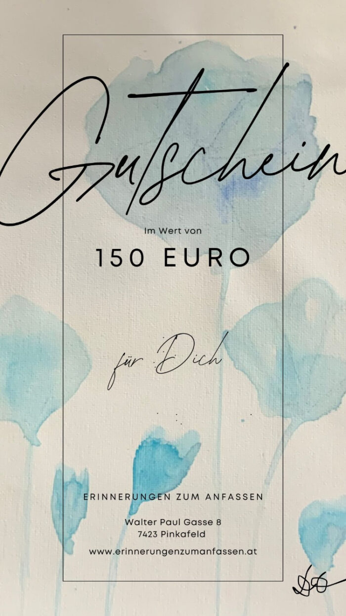 Gutschein mit handgemaltem Aqurellhintergrund