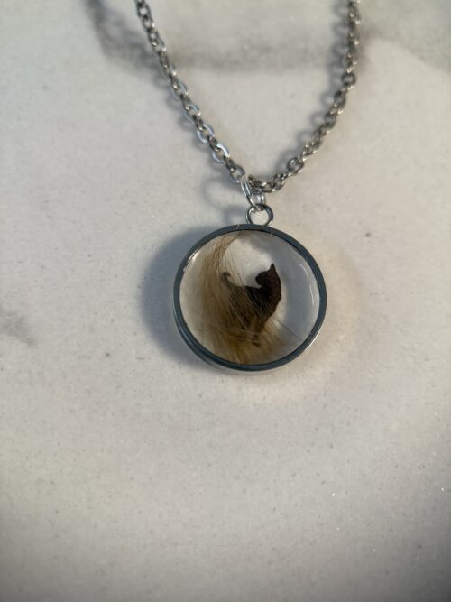 Schmuck mit Katzenfell oder Schnurrhaar personalisiert mit Bild einer Katze. Katzenschmuck