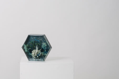 Tierasche Andenken in Hexagonform als Urne undOrt für die wichtigsten Andenken an dein Seelentier.