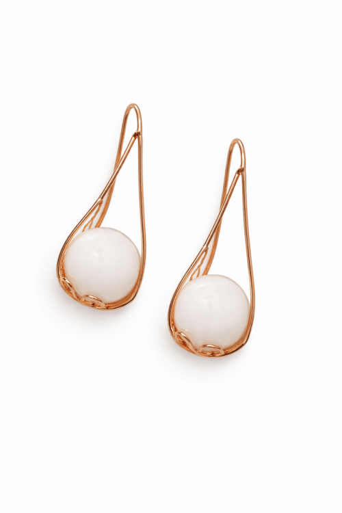 Muttermilchperle Ohrringe mit Drahtgeflecht als Andenken an die Stillzeit